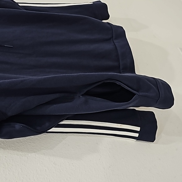 Adidas Pullover Mens Sweater Navy Blue Hoodie Sweatshirt Size L - Picture 6 of 10